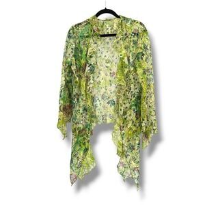 Carlise Floral Lace Open Front Lightweight Cardigan Shrug Cover‎ Up Size 14